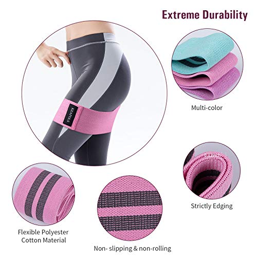 KEAFOLS Bandas de Resistencia 3 Niveles Bandas Elásticas Musculacion Antideslizantes Banda de Fitness para Gluteos Cadera Piernas Brazos Yoga Pilates Fitness Crossfit Mujer y Hombre