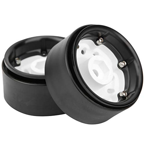 Keenso Buje de Rueda RC, 2 Piezas de Metal RC Buje de Rueda de Oruga Beadlock Buje de Rueda Accesorios de Coche RC 12 Agujeros 1,9 Pulgadas(Blanco)