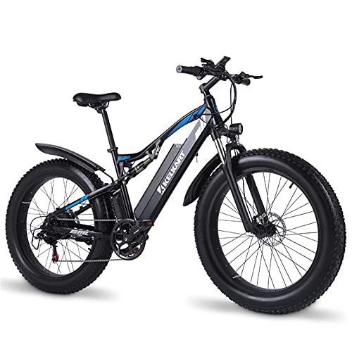 KELKART Bicicleta Eléctrica 48V 17Ah para Adultos Bicicleta de Montaña con Neumáticos Gordos con Sistema de Freno Hidráulico Delantero Trasero Xod