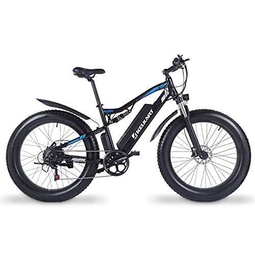 KELKART Bicicleta Eléctrica 48V 17Ah para Adultos Bicicleta de Montaña con Neumáticos Gordos con Sistema de Freno Hidráulico Delantero Trasero Xod