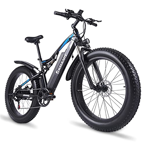 KELKART Bicicleta Eléctrica 48V 17Ah para Adultos Bicicleta de Montaña con Neumáticos Gordos con Sistema de Freno Hidráulico Delantero Trasero Xod