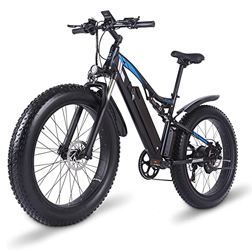 KELKART Bicicleta Eléctrica 48V 17Ah para Adultos Bicicleta de Montaña con Neumáticos Gordos con Sistema de Freno Hidráulico Delantero Trasero Xod
