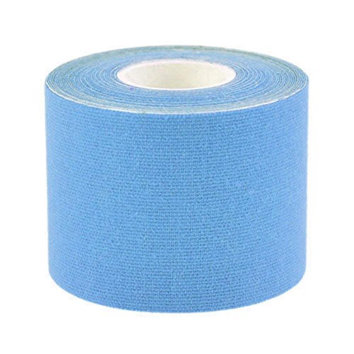 Kentop Tape Zream - Cinta adhesiva de 5 m x 5 cm, cinta de kinesiología para dolor de rodillas, tobillo, espalda, cuello y codo, 1 unidad (azul)