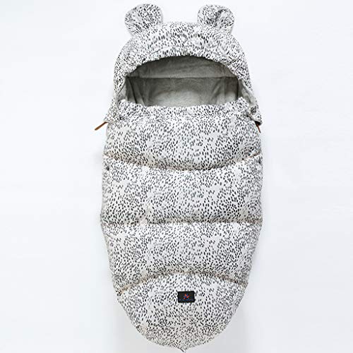 KERDEJAR Saco de Dormir para bebé, Saco de Dormir para Cochecito de bebé, Sacos cálidos de Invierno, Bata para Silla de Ruedas Infantil, Sobres, Saco de Dormir, Leopardo