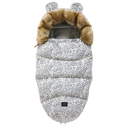 KERDEJAR Saco de Dormir para bebé, Saco de Dormir para Cochecito de bebé, Sacos cálidos de Invierno, Bata para Silla de Ruedas Infantil, Sobres, Saco de Dormir, Leopardo