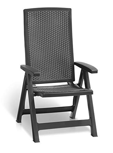 Keter - Silla reclinable de jardín exterior Montreal, Color grafito
