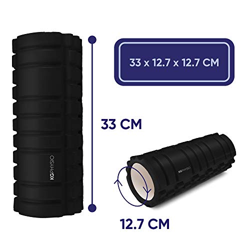 KG PHYSIO Foam Roller - Rodillo Masaje Muscular para Piernas, Espalda y Brazos - Rulo Masaje Muscular Ultraligero Esencial para Liberar Tensiones Musculares - 33x12cm Rodillo Pilates