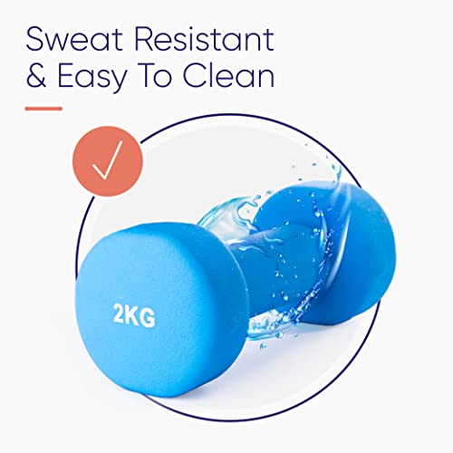 KG Physio Mancuernas De Neopreno De Calidad Profesional Juego De 2 Pesas (2 x 2KG)