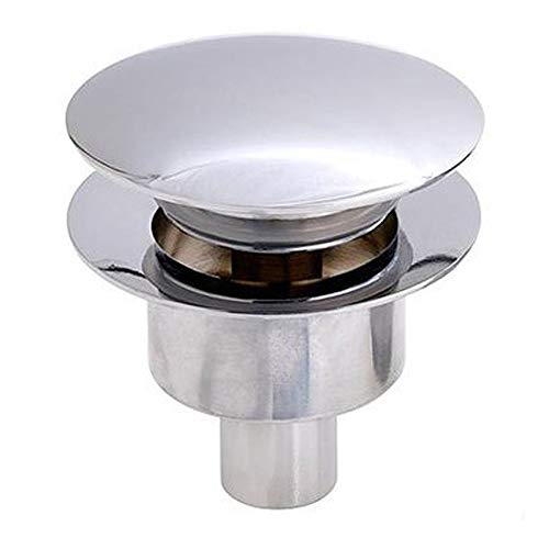 Kibath L172143 Válvula Clic Clac universal fabricada completamente en latón, Compatible con sifones de lavabo y rejillas convencionales, Cromo Brillo