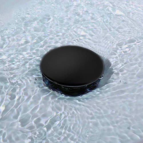 Kibath L173914 Válvula Clic Clac universal Black. Desagüe Push-up de lavabo y bidet, con acabado en negro mate. Tuerca de 1 1/4. Fabricada en latón
