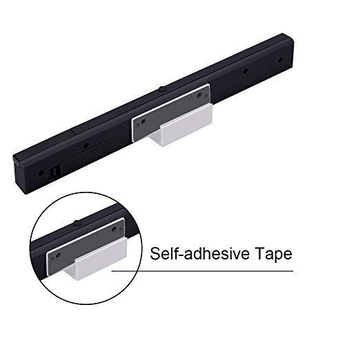 KIMILAR Inalámbrico Barra De Sensor Compatible con Nintendo Wii / Wii U Barra de Sensores de Infrarrojos con 4 * AAA Pilas y 1 Soporte Transparente, [Video Game] -Negro [video game]