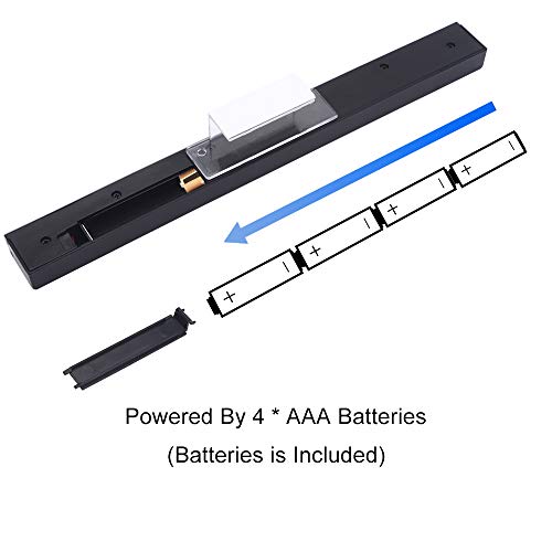 KIMILAR Inalámbrico Barra De Sensor Compatible con Nintendo Wii / Wii U Barra de Sensores de Infrarrojos con 4 * AAA Pilas y 1 Soporte Transparente, [Video Game] -Negro [video game]