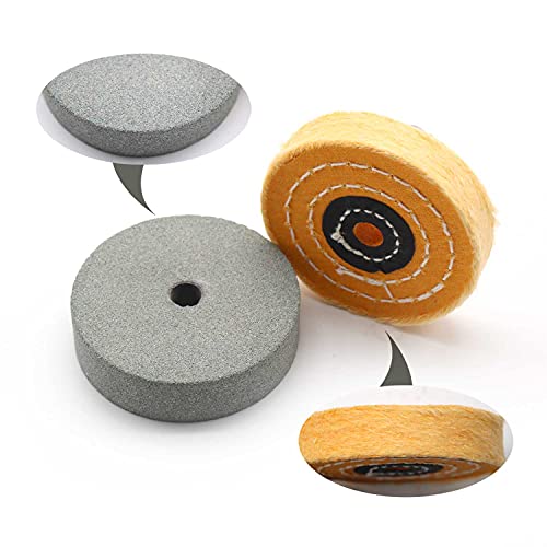 KINHARD Muela Abrasiva Muelas para Esmeriladoras, φ 75 mm Muelas de Taladro y Rueda de Pulido Lana, Accesorios de Pulido se Pueden utilizar para Lijar y Pulir