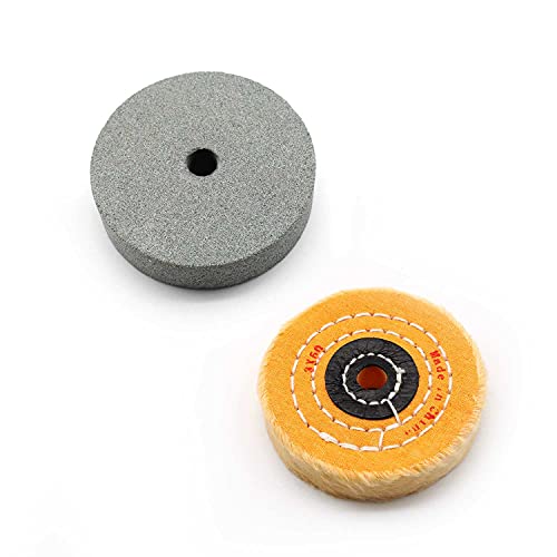 KINHARD Muela Abrasiva Muelas para Esmeriladoras, φ 75 mm Muelas de Taladro y Rueda de Pulido Lana, Accesorios de Pulido se Pueden utilizar para Lijar y Pulir