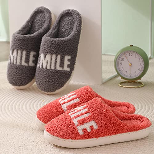 Kirin-1 Zapatillas de casa para Mujer,Parejas de otoño e Invierno, Muebles para el hogar de Interior, Arrastre de algodón, Fondo Grueso y cálido-Gris_42-43