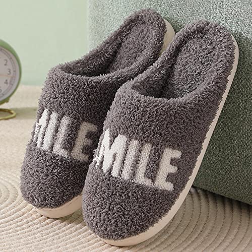 Kirin-1 Zapatillas de casa para Mujer,Parejas de otoño e Invierno, Muebles para el hogar de Interior, Arrastre de algodón, Fondo Grueso y cálido-Gris_42-43