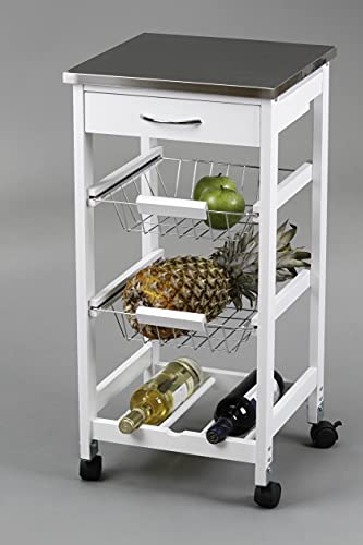 Kit Closet 7040028014 - Carro de cocina 1 puerta + cajón, inox/blanco, 37 x 37 x76