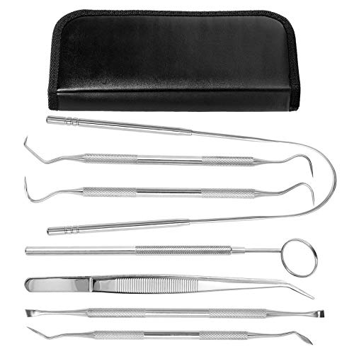 Kit de 7PCS para Limpieza Dental, con Limpiador Lengua, Espejo Dental, Raspador Dental, Limpiador Sarro dental, Kit de exploracion Dental, herramientas Dental, para Uso Personal y Mascota