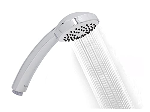 Kit de alcachofa de ducha con manguera, cabezal de ducha para ducha + manguera flexible de ducha de 1,5 m + soporte de pared, cromado y redondo