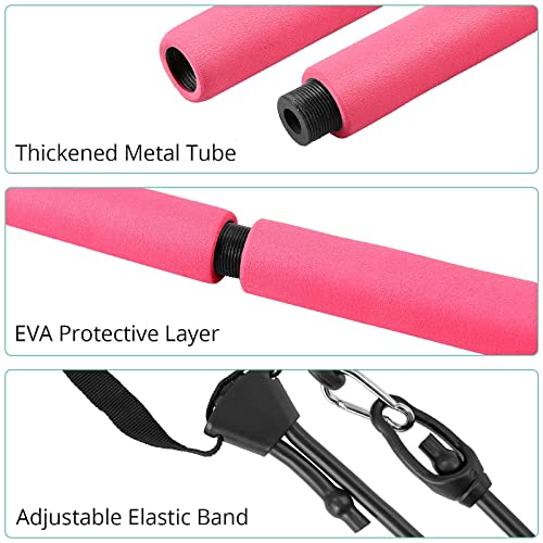 Kit de Barra de Pilates con 4 Bandas de Resistencia Pilates Stick Compacto con 3 Secciones Barra de Pilates Ajustable con Bolsa de Almacenamiento para Fitness Entrenamiento en Casa