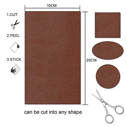 Kit de Parche de Piel,Parche de Reparacion de Cuero,Autoadhesivo para sofás Asientos de Coche y Bolsos, despegar y Pegar para Asiento de Coche, Muebles, Chaqueta, sofá, Mochila