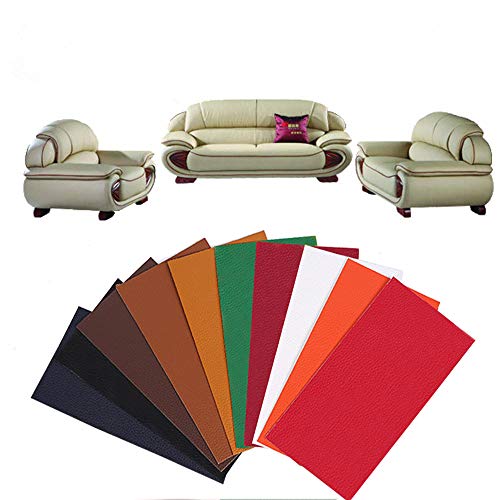 Kit de Parche de Piel,Parche de Reparacion de Cuero,Autoadhesivo para sofás Asientos de Coche y Bolsos, despegar y Pegar para Asiento de Coche, Muebles, Chaqueta, sofá, Mochila