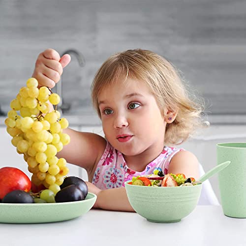 Kit Vajilla Camping, 40 Piezas Juego de vajilla para acampar al aire libre, Vajillas Combinadas Set, Contiene Plato, Cuenco, Cuchara, Taza, Juego de Cubiertos, Servicio de Cena (Color)