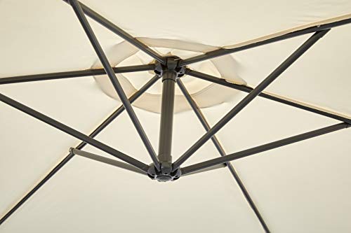 KitGarden Roma - Parasol Excéntrico UPF+50, 300Øx260cm, Beige