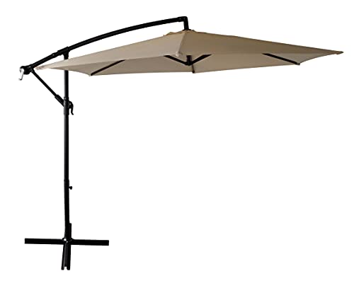 KitGarden Roma - Parasol Excéntrico UPF+50, 300Øx260cm, Beige