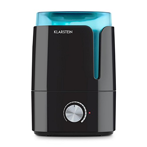 KLARSTEIN Stavanger Humidificador - Vaporizador, Difusor de Fragancia, Depósito de 3,5 L, Velocidad 200 ml/h, Ambientador, Temporizador, Bajo Consumo, Negro-Turquesa