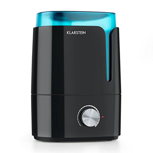 KLARSTEIN Stavanger Humidificador - Vaporizador, Difusor de Fragancia, Depósito de 3,5 L, Velocidad 200 ml/h, Ambientador, Temporizador, Bajo Consumo, Negro-Turquesa