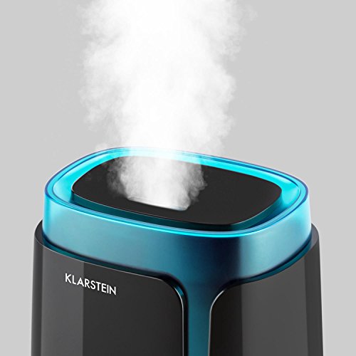KLARSTEIN Stavanger Humidificador - Vaporizador, Difusor de Fragancia, Depósito de 3,5 L, Velocidad 200 ml/h, Ambientador, Temporizador, Bajo Consumo, Negro-Turquesa
