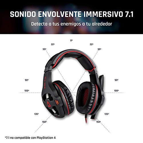 KLIM Mantis - Cascos Gaming con micrófono - Auriculares USB para PC, PS4, PS5, Nintendo Switch, Mac + Sonido Envolvente 7.1 con cancelación de Ruido pasiva + Cascos PS5 + NUEVOS 2022