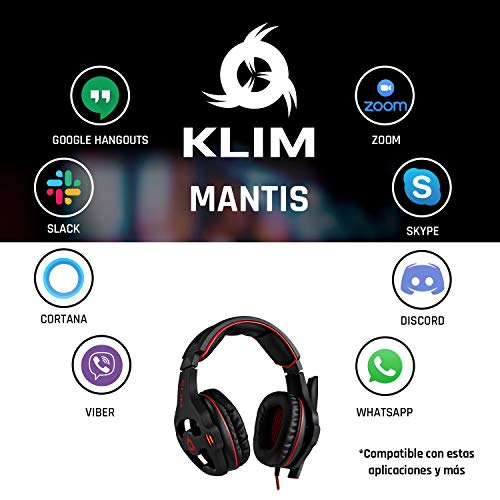 KLIM Mantis - Cascos Gaming con micrófono - Auriculares USB para PC, PS4, PS5, Nintendo Switch, Mac + Sonido Envolvente 7.1 con cancelación de Ruido pasiva + Cascos PS5 + NUEVOS 2022