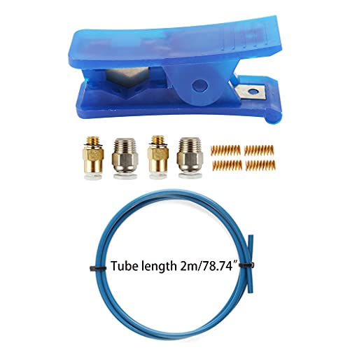 KLOVA Conector neumático, Impresora 3D Ender CR Conector neumático Perforado Conjunto traqueal Empuje para conectar Tubo de PTFE Cortador de Tubo de 6,56 pies Resorte de Troquel