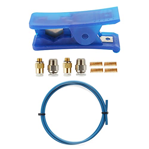 KLOVA Conector neumático, Impresora 3D Ender CR Conector neumático Perforado Conjunto traqueal Empuje para conectar Tubo de PTFE Cortador de Tubo de 6,56 pies Resorte de Troquel