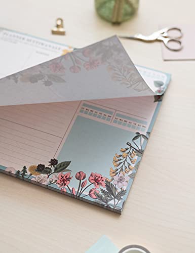Kokonote Bloc planificador semanal A4 Botanical - Organizador semanal - Planificador semanal - Planning escritorio, Planificador floral, BPSA40030