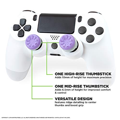 KontrolFreek FPS Freek Galaxy para PlayStation 4 (PS4) y PlayStation 5 (PS5) | Performance Thumbsticks | 1 Altura elevada, 1 Altura media | Morado.