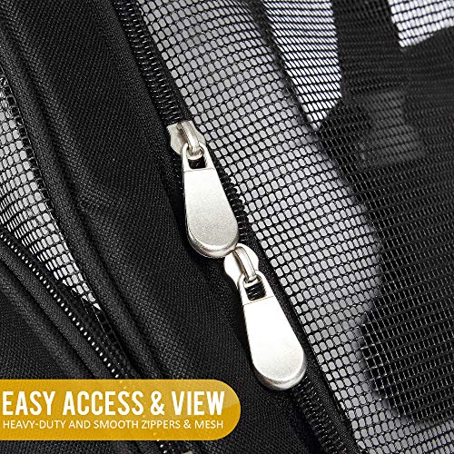 KOPEKS Mochila de Viaje con Ruedas para Perros, Gatos, Mascotas - Portador de Viaje Transporte Perros - Negro