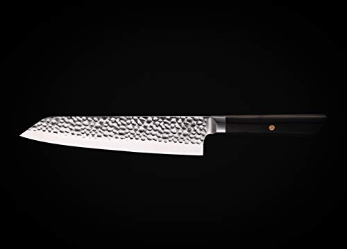 KOTAI - Cuchillo de chef japonés profesional - acero inoxidable de alto carbono AUS-8. Cuchillo de cocina con hoja de 20cm y mango de ébano - Cuchillo Japonés Kiritsuke con funda