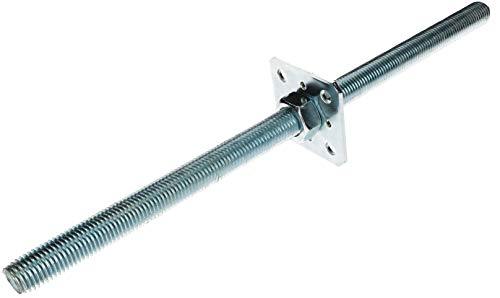KOTARBAU® Soporte de poste de 80 x 80 x 500 mm, rosca M24 mm con tornillo, pie de apoyo de altura ajustable, galvanizado, pie de hormigón para empotrar en hormigón