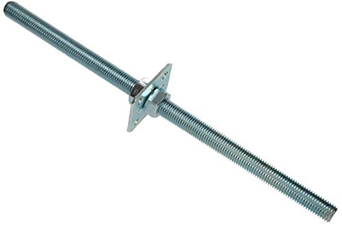 KOTARBAU® Soporte de poste de 80 x 80 x 500 mm, rosca M24 mm con tornillo, pie de apoyo de altura ajustable, galvanizado, pie de hormigón para empotrar en hormigón