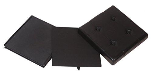 Kronenburg Ottomana 38 x 38 x 38 cm – Banco con forma de cubo, plegable, caja de almacenamiento soporta hasta 300 kg, color a elegir