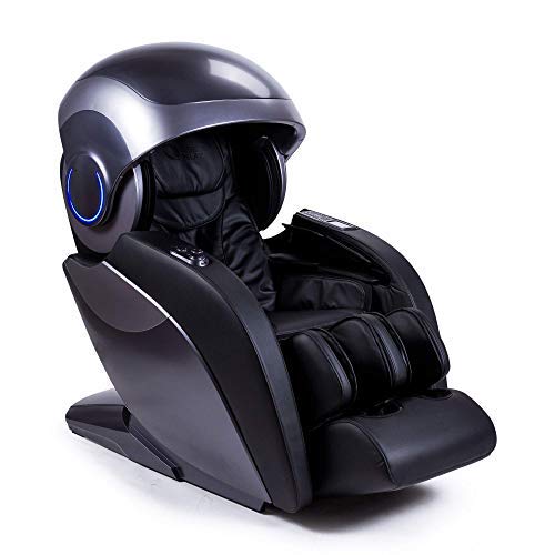 Kronos® Limited Edition Sillón de Masaje 4D - Negro (Nuevo Modelo 2021) - 74 inyectores de presoterapia - Aromaterapia - Luminoterapia/Fototerapia- Sonido 3D Bluetooth – Gravedad y Espacio “Cero”