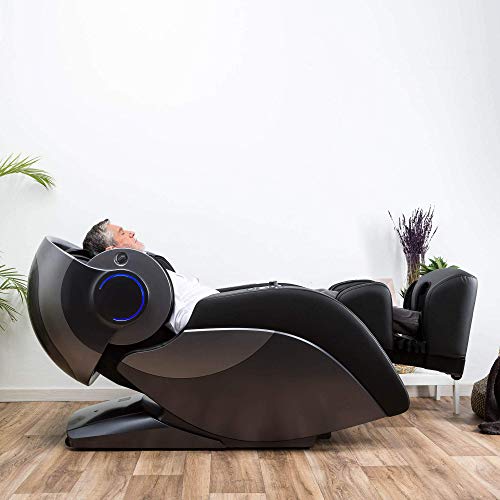 Kronos® Limited Edition Sillón de Masaje 4D - Negro (Nuevo Modelo 2021) - 74 inyectores de presoterapia - Aromaterapia - Luminoterapia/Fototerapia- Sonido 3D Bluetooth – Gravedad y Espacio “Cero”