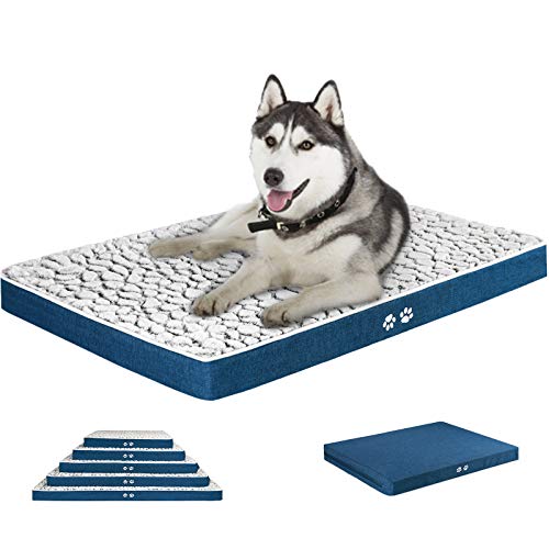 KROSER Almohadilla para Perros y Gatos, Colchoneta Reversible, Colchón Duradero y Elegante Almohada 106cm Antideslizante y Impermeable, Lavable a Máquina Cama para Mascotas X-Large hasta 41kg