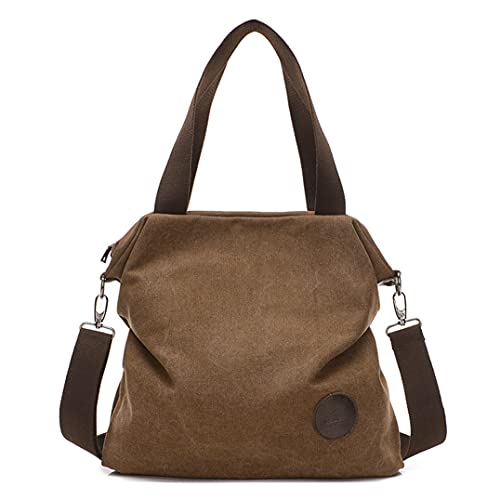KSIBNW Bolso de Mujer, Moda Casual Bolso Bandolera Mujer de Gran Capacidad,Bolso de Mano para Mujer,Mochilas Escolares Prácticas Bolsos Tote para Damas,Mujeres y Niñas Marrón