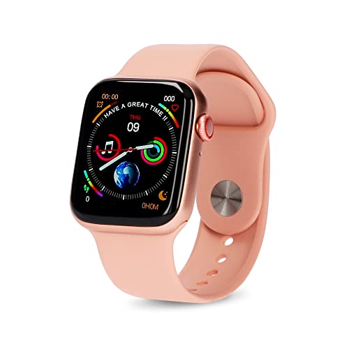KSIX Reloj Inteligente Urban 2 para Mujer Rosa y Dorado. Smartwatch Táctil 1.75" IPS Impermeable con Bluetooth. Pulsera de Actividad para Android iOS con Podómetro, Pulsómetro y Monitor de Sueño
