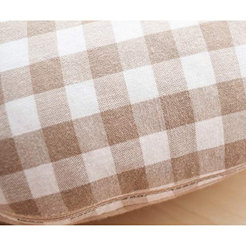 KSTORE Viajes En Forma De U del Cuello Almohada Cojín Ergonómico Y Transpirable Alforfón Almohada Cervical del Cuello para Las Almohadillas De Refrigeración para Dormir Cascos De Alforfón,Camel Plaid