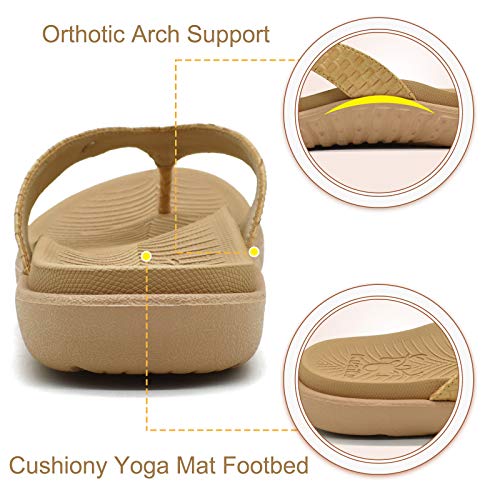 KuaiLu Beis Chanclas Mujer Verano Playa Sandalias de piscina Apoyo de Arco Ortopedicas Chanclas Zapatos Cómodos para Caminar Antideslizante Talla 39EU